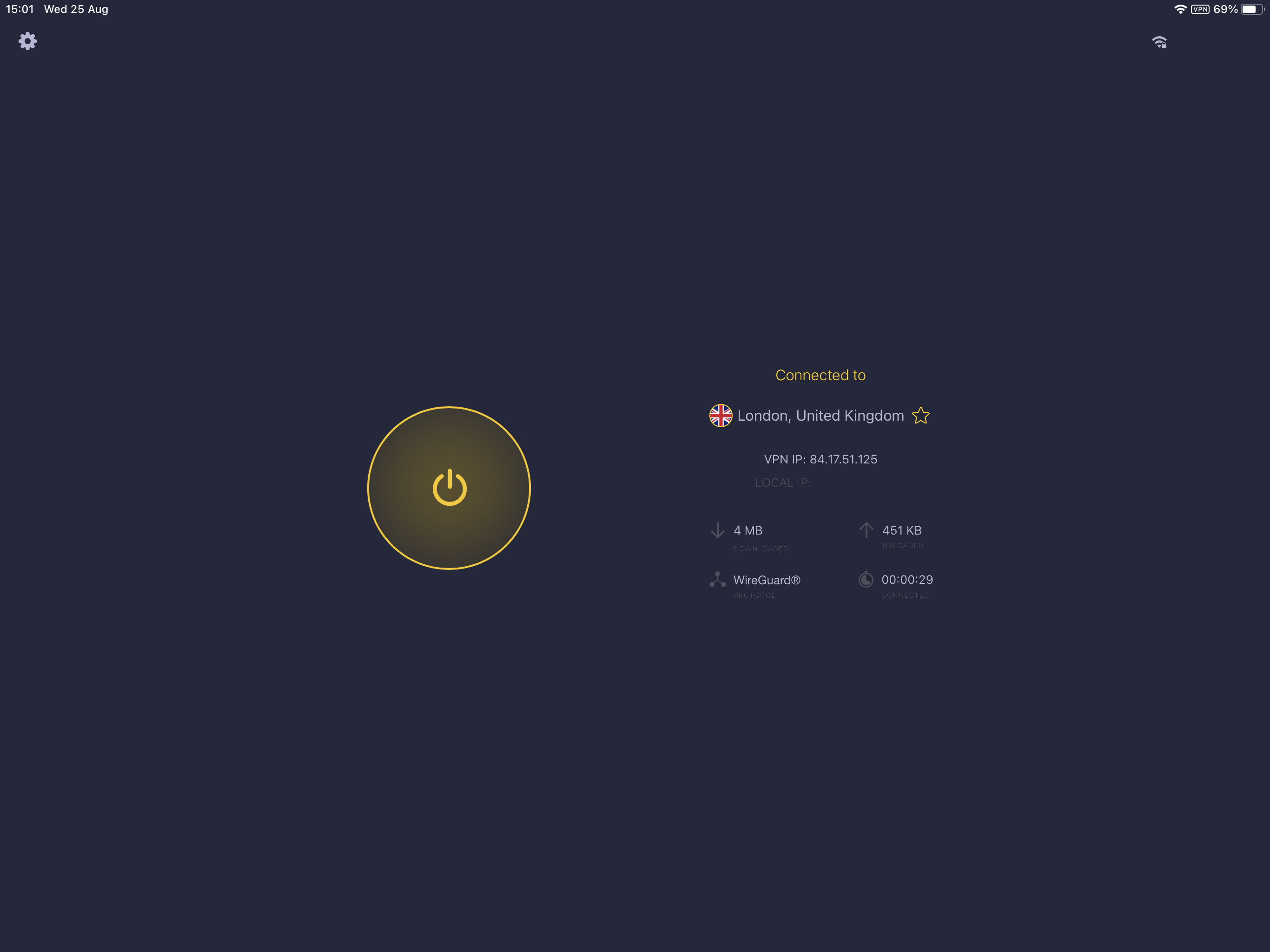 Screenshot of the iOS app main screen.